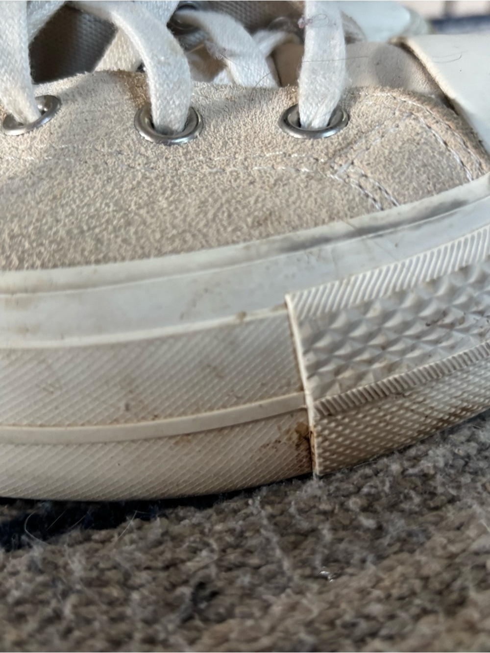 Converse Beige High Top Sneakers with Floral Embroidery - Picture 5 of 10